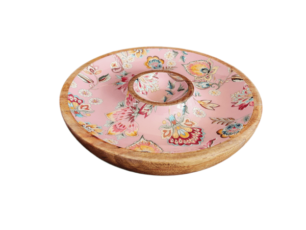 Chip & Dip Platter - Pink Paisley Collection