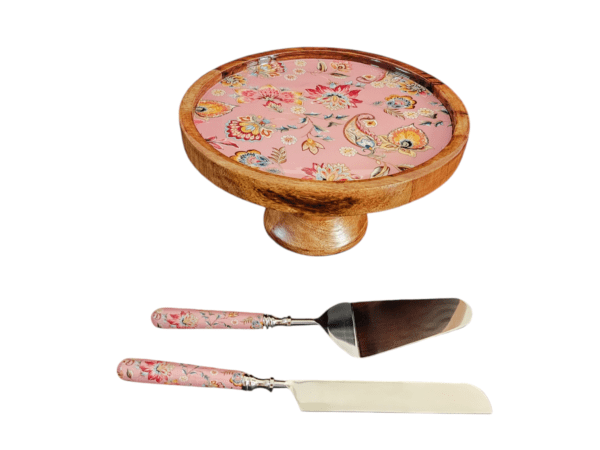 Cake Stand Set - Pink Paisley Collection