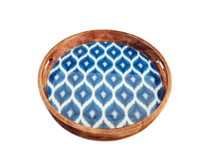 Round Tray - Blue and White Collection - 12''