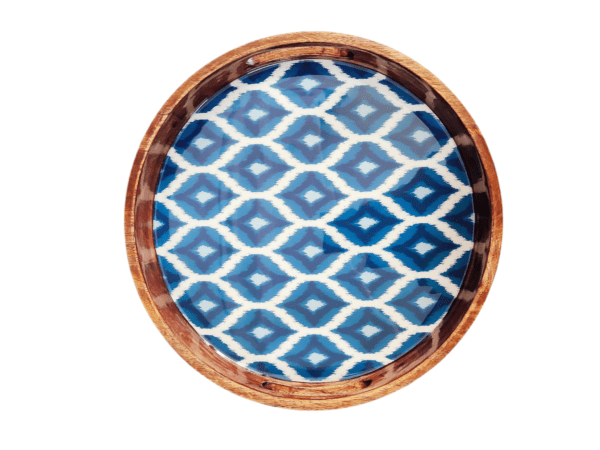 Round Tray - Blue and White Collection - 12''