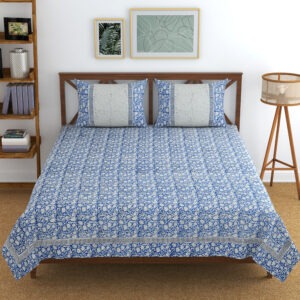 ‘Neelaab’ — Serene Indigo Bedsheet (King Size, 100% Cotton)