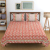 ‘Gulnaar’ — Energizing Red Block Print Bedsheet (King Size, 100% Cotton)